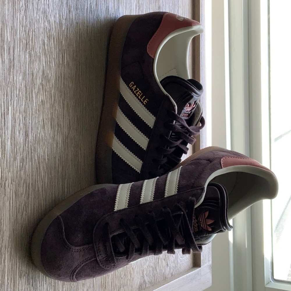 Adidas Maroon and White Gazelle with Signature Stripes